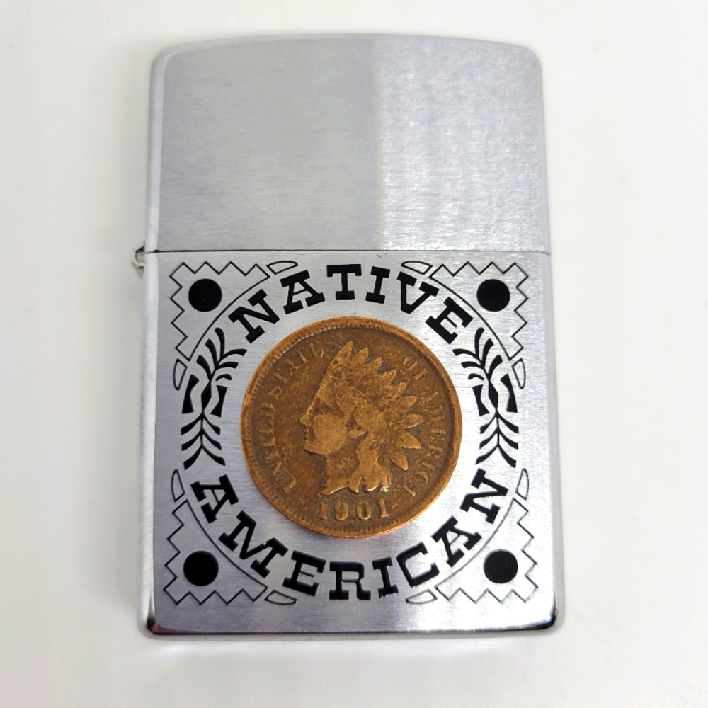 Zippo Native American Design Lighter with Coin Accent